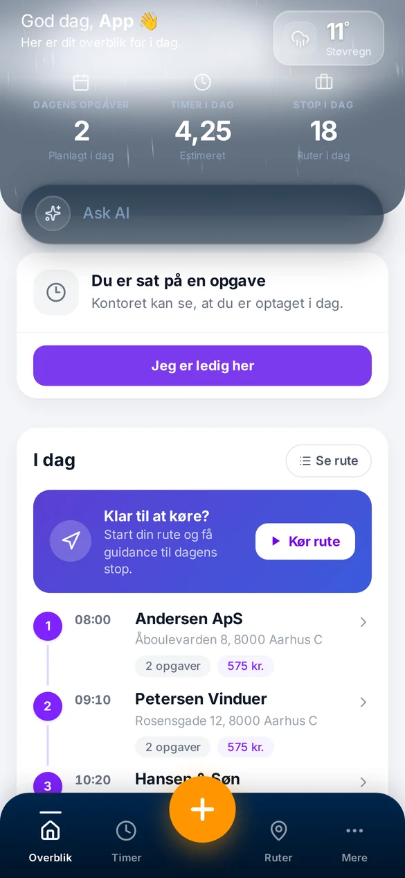 Saggo — app, logget ind